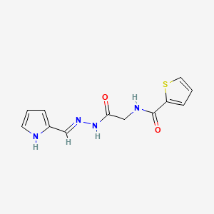 molecular formula C12H12N4O2S B1189414 N-{2-oxo-2-[2-(1H-pyrrol-2-ylmethylene)hydrazino]ethyl}-2-thiophenecarboxamide 
