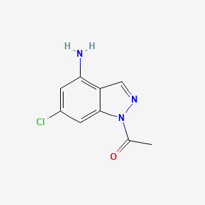 molecular formula C9H8ClN3O B11894144 1-(4-Amino-6-chloro-1H-indazol-1-YL)ethanone CAS No. 1010102-86-9