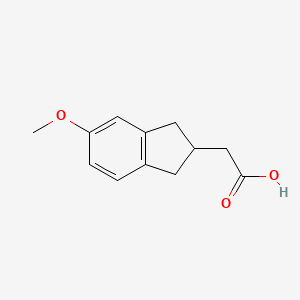 molecular formula C12H14O3 B11894159 2-(5-Methoxy-2,3-dihydro-1H-inden-2-yl)acetic acid CAS No. 78698-48-3