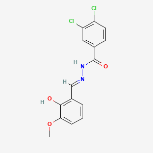 molecular formula C15H12Cl2N2O3 B1189416 3,4-dichloro-N'-(2-hydroxy-3-methoxybenzylidene)benzohydrazide 