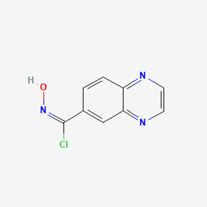 molecular formula C9H6ClN3O B11894257 (6E)-N-hydroxyquinoxaline-6-carboximidoyl chloride 