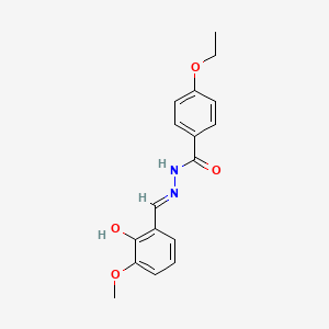 molecular formula C17H18N2O4 B1189426 4-ethoxy-N'-(2-hydroxy-3-methoxybenzylidene)benzohydrazide 