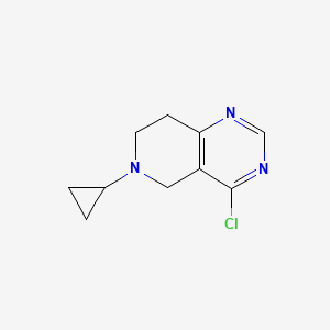 molecular formula C10H12ClN3 B11894263 4-Chloro-6-cyclopropyl-5,6,7,8-tetrahydropyrido[4,3-d]pyrimidine CAS No. 1256784-28-7