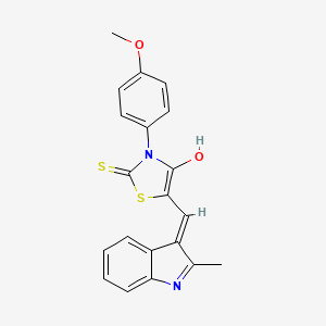 molecular formula C20H16N2O2S2 B1189431 3-(4-methoxyphenyl)-5-[(2-methyl-1H-indol-3-yl)methylene]-2-thioxo-1,3-thiazolidin-4-one 