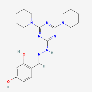 2,4-Dihydroxybenzaldehyde (4,6-dipiperidin-1-yl-1,3,5-triazin-2-yl)hydrazone