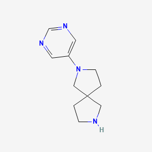 molecular formula C11H16N4 B11894401 2,7-Diazaspiro[4.4]nonane, 2-(5-pyrimidinyl)- CAS No. 646056-45-3