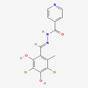 molecular formula C14H11Br2N3O3 B1189446 N'-(3,5-dibromo-2,4-dihydroxy-6-methylbenzylidene)isonicotinohydrazide 