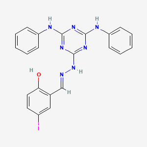 2-[(4,6-Bis-phenylamino-[1,3,5]triazin-2-yl)-hydrazonomethyl]-4-iodo-phenol