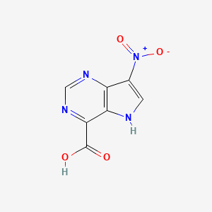 molecular formula C7H4N4O4 B11894554 7-nitro-5H-pyrrolo[3,2-d]pyrimidine-4-carboxylic acid 