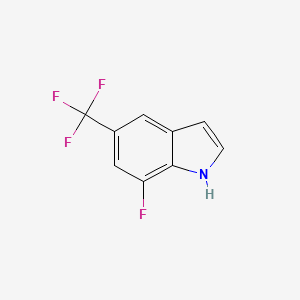 molecular formula C9H5F4N B11894590 7-fluoro-5-(trifluoromethyl)-1H-indole 