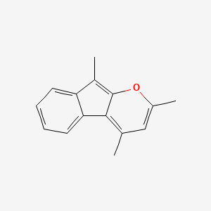 molecular formula C15H14O B11894618 2,4,9-Trimethylindeno[2,1-B]pyran CAS No. 62096-51-9