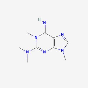 molecular formula C9H14N6 B11894750 6-Imino-N,N,1,9-tetramethyl-6,9-dihydro-1H-purin-2-amine 