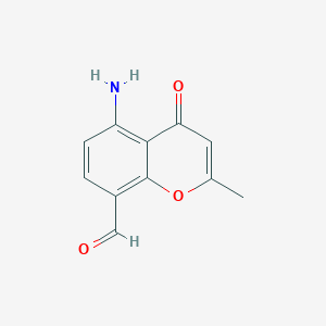 molecular formula C11H9NO3 B11894798 5-Amino-2-methyl-4-oxo-4H-1-benzopyran-8-carbaldehyde CAS No. 921609-26-9