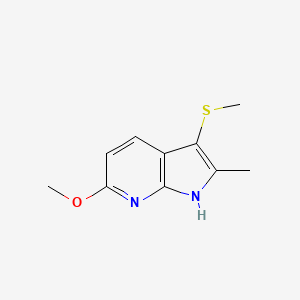 molecular formula C10H12N2OS B11894806 6-methoxy-2-methyl-3-(methylthio)-1H-pyrrolo[2,3-b]pyridine CAS No. 850785-50-1