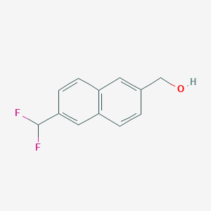 molecular formula C12H10F2O B11894829 2-(Difluoromethyl)naphthalene-6-methanol 