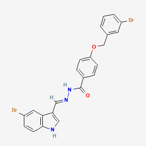 molecular formula C23H17Br2N3O2 B1189483 4-[(3-bromobenzyl)oxy]-N'-[(5-bromo-1H-indol-3-yl)methylene]benzohydrazide 