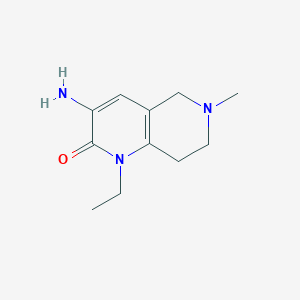 molecular formula C11H17N3O B11894864 3-Amino-1-ethyl-6-methyl-5,6,7,8-tetrahydro-1,6-naphthyridin-2(1H)-one 