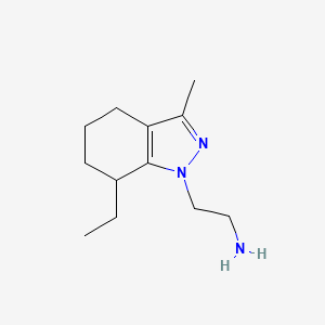 molecular formula C12H21N3 B11894896 2-(7-Ethyl-3-methyl-4,5,6,7-tetrahydro-1H-indazol-1-yl)ethanamine 