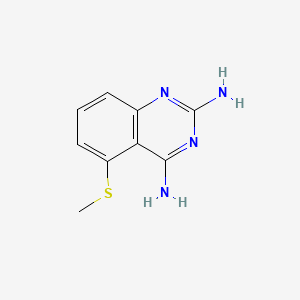 molecular formula C9H10N4S B11894910 2,4-Quinazolinediamine, 5-(methylthio)- CAS No. 119584-80-4