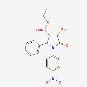 molecular formula C19H16N2O6 B1189493 ethyl 4-hydroxy-1-(4-nitrophenyl)-5-oxo-2-phenyl-2,5-dihydro-1H-pyrrole-3-carboxylate 