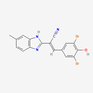 molecular formula C17H11Br2N3O B1189495 3-(3,5-dibromo-4-hydroxyphenyl)-2-(5-methyl-1H-benzimidazol-2-yl)acrylonitrile 