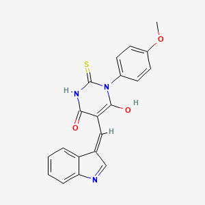 5-(1H-indol-3-ylmethylene)-1-(4-methoxyphenyl)-2-thioxodihydro-4,6(1H,5H)-pyrimidinedione
