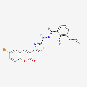 3-allyl-2-hydroxybenzaldehyde [4-(6-bromo-2-oxo-2H-chromen-3-yl)-1,3-thiazol-2-yl]hydrazone