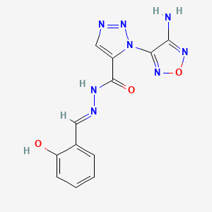 molecular formula C12H10N8O3 B1189503 1-(4-amino-1,2,5-oxadiazol-3-yl)-N'-(2-hydroxybenzylidene)-1H-1,2,3-triazole-5-carbohydrazide 