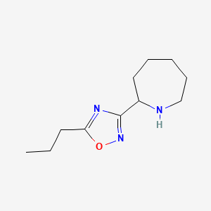 molecular formula C11H19N3O B11895049 3-(Azepan-2-yl)-5-propyl-1,2,4-oxadiazole 