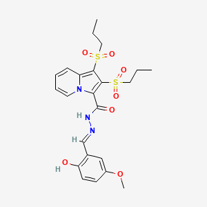 N'-(2-hydroxy-5-methoxybenzylidene)-1,2-bis(propylsulfonyl)-3-indolizinecarbohydrazide