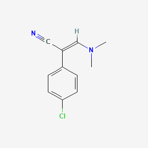 molecular formula C11H11ClN2 B11895118 (E)-2-(4-chlorophenyl)-3-(dimethylamino)prop-2-enenitrile 