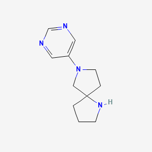 molecular formula C11H16N4 B11895130 1,7-Diazaspiro[4.4]nonane, 7-(5-pyrimidinyl)- CAS No. 646056-03-3