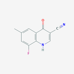 molecular formula C11H7FN2O B11895145 3-Quinolinecarbonitrile, 8-fluoro-4-hydroxy-6-methyl- CAS No. 61338-24-7