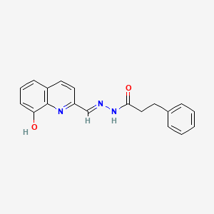 molecular formula C19H17N3O2 B1189522 N'-((8-Hydroxy-2-quinolinyl)methylene)-3-phenylpropanohydrazide 