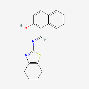 molecular formula C18H16N2OS B1189524 1-[(4,5,6,7-Tetrahydro-1,3-benzothiazol-2-ylimino)methyl]-2-naphthol 