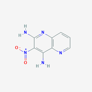 molecular formula C8H7N5O2 B11895372 3-Nitro-1,5-naphthyridine-2,4-diamine CAS No. 89276-23-3