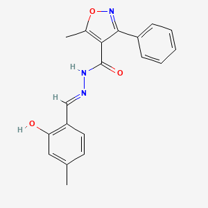 molecular formula C19H17N3O3 B1189541 N'-(2-hydroxy-4-methylbenzylidene)-5-methyl-3-phenyl-4-isoxazolecarbohydrazide 