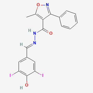 molecular formula C18H13I2N3O3 B1189543 N'-(4-hydroxy-3,5-diiodobenzylidene)-5-methyl-3-phenyl-4-isoxazolecarbohydrazide 