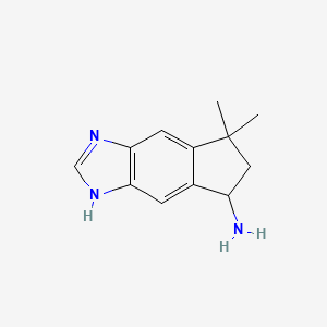 molecular formula C12H15N3 B11895441 7,7-Dimethyl-1,5,6,7-tetrahydroindeno[5,6-d]imidazol-5-amine 