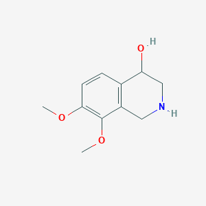 molecular formula C11H15NO3 B11895467 4-Isoquinolinol, 1,2,3,4-tetrahydro-7,8-dimethoxy- CAS No. 16503-92-7