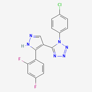 1-(4-chlorophenyl)-5-[5-(2,4-difluorophenyl)-1H-pyrazol-4-yl]-1H-tetraazole