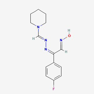 molecular formula C14H17FN4O B1189550 1-Piperidinecarbaldehyde [1-(4-fluorophenyl)-2-(hydroxyimino)ethylidene]hydrazone 