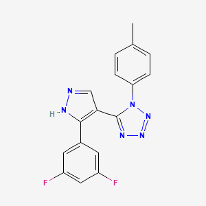 5-[5-(3,5-difluorophenyl)-1H-pyrazol-4-yl]-1-(4-methylphenyl)-1H-tetraazole