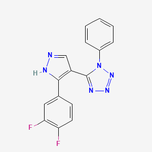 5-[5-(3,4-difluorophenyl)-1H-pyrazol-4-yl]-1-phenyl-1H-tetraazole