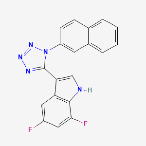 molecular formula C19H11F2N5 B1189557 5,7-difluoro-3-[1-(2-naphthyl)-1H-tetraazol-5-yl]-1H-indole 