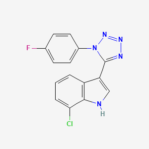 molecular formula C15H9ClFN5 B1189562 7-chloro-3-[1-(4-fluorophenyl)-1H-tetraazol-5-yl]-1H-indole 