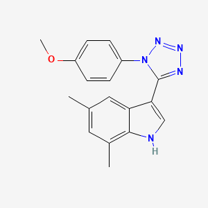molecular formula C18H17N5O B1189563 3-[1-(4-methoxyphenyl)-1H-tetraazol-5-yl]-5,7-dimethyl-1H-indole 