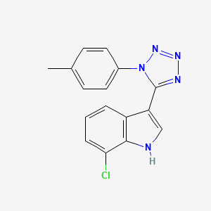 molecular formula C16H12ClN5 B1189566 7-chloro-3-[1-(4-methylphenyl)-1H-tetraazol-5-yl]-1H-indole 