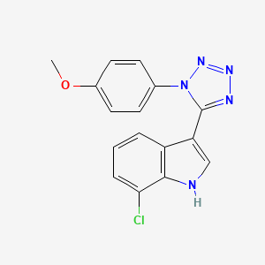 molecular formula C16H12ClN5O B1189567 4-[5-(7-chloro-1H-indol-3-yl)-1H-tetraazol-1-yl]phenyl methyl ether 