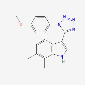 molecular formula C18H17N5O B1189569 3-[1-(4-methoxyphenyl)-1H-tetraazol-5-yl]-6,7-dimethyl-1H-indole 